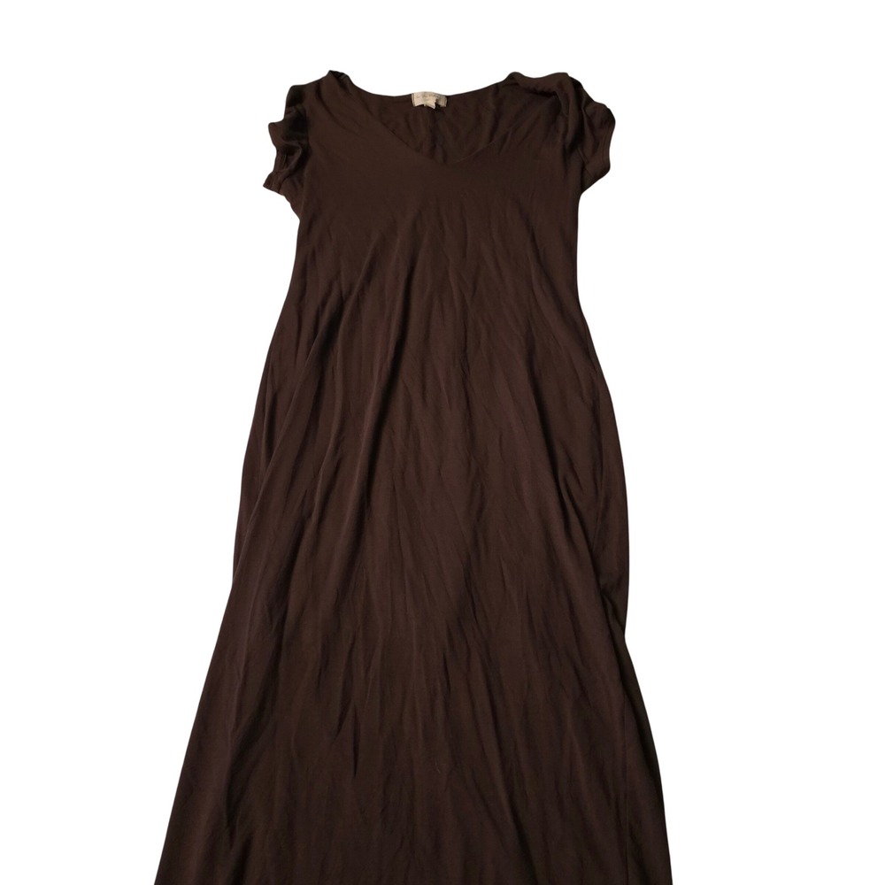 See You Monday Los Angeles Brown V-Neck Short Sleeve Maxi Dress Large